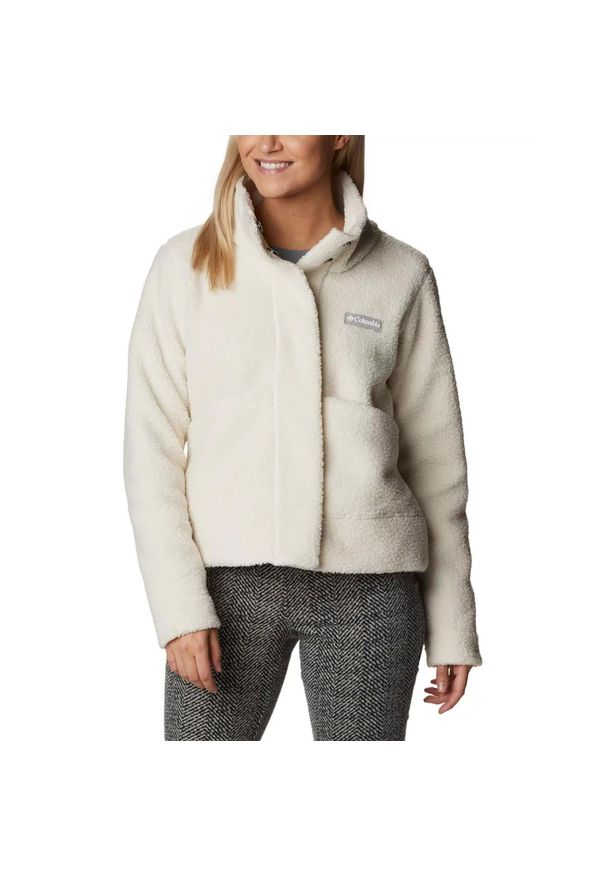 columbia - Kurtka uliczna damska Columbia Panorama Snap Fleece. Kolor: beżowy. Materiał: polar. Sport: turystyka piesza