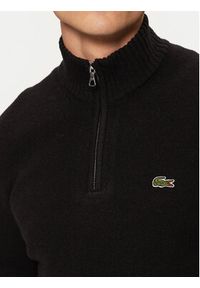 Lacoste Sweter AH3052 Czarny Classic Fit. Kolor: czarny. Materiał: wełna