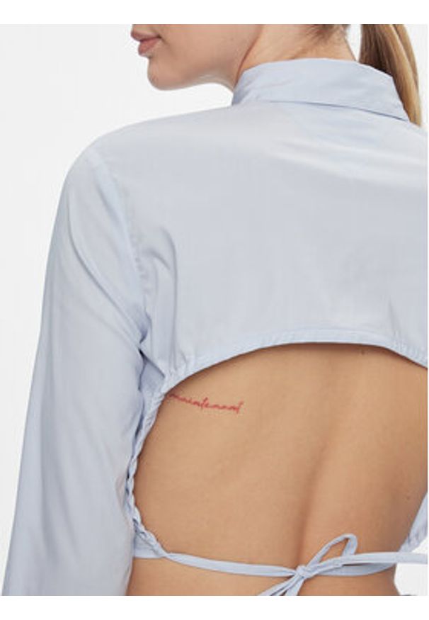 Tommy Jeans Koszula DW0DW17344 Błękitny Slim Fit. Kolor: niebieski. Materiał: bawełna, syntetyk