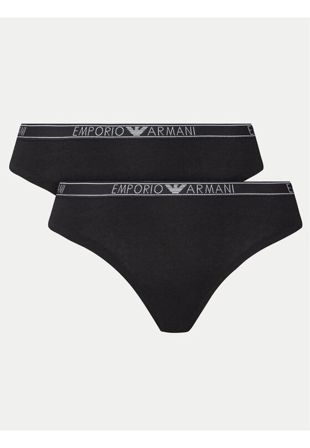 Emporio Armani Underwear Komplet 2 par stringów 163333 4F223 00020 Czarny. Kolor: czarny. Materiał: bawełna