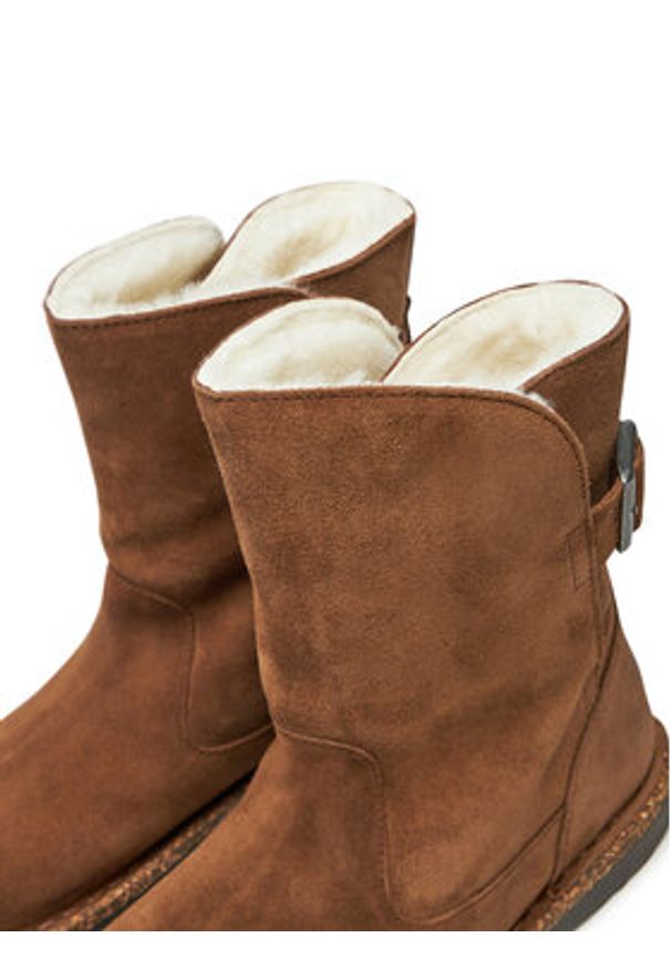 Birkenstock Botki Uppsala Mid Shearling Leve 1028109 Brązowy. Kolor: brązowy. Materiał: zamsz, skóra