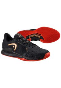 Buty do tenisa męskie Head Sprint Pro 3.5 SF Clay 273012. Kolor: pomarańczowy, wielokolorowy, czarny. Sport: tenis, bieganie