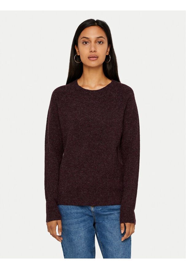 Vero Moda Sweter Doffy 10201022 Bordowy Regular Fit. Kolor: czerwony. Materiał: syntetyk