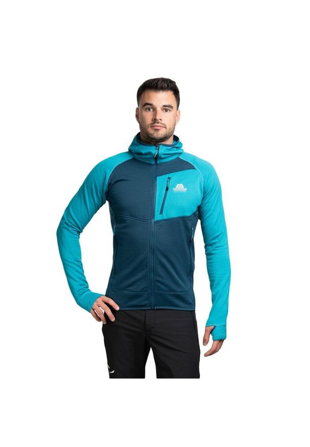 MOUNTAIN EQUIPMENT - Bluza trekkingowa męska Eclipse Hooded. Kolor: wielokolorowy, niebieski, zielony