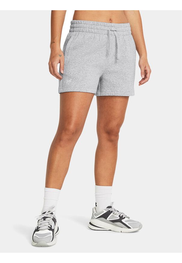 Under Armour Szorty sportowe Rival Fleece Short 1382723-011 Szary Loose Fit. Kolor: szary. Materiał: bawełna