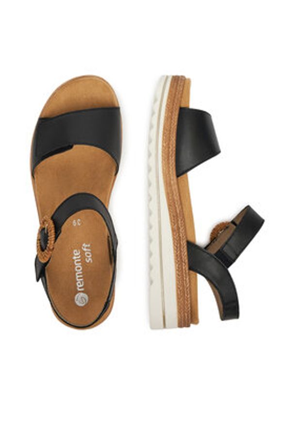 Remonte Sandały D0Q52-00 Czarny. Kolor: czarny. Materiał: skóra