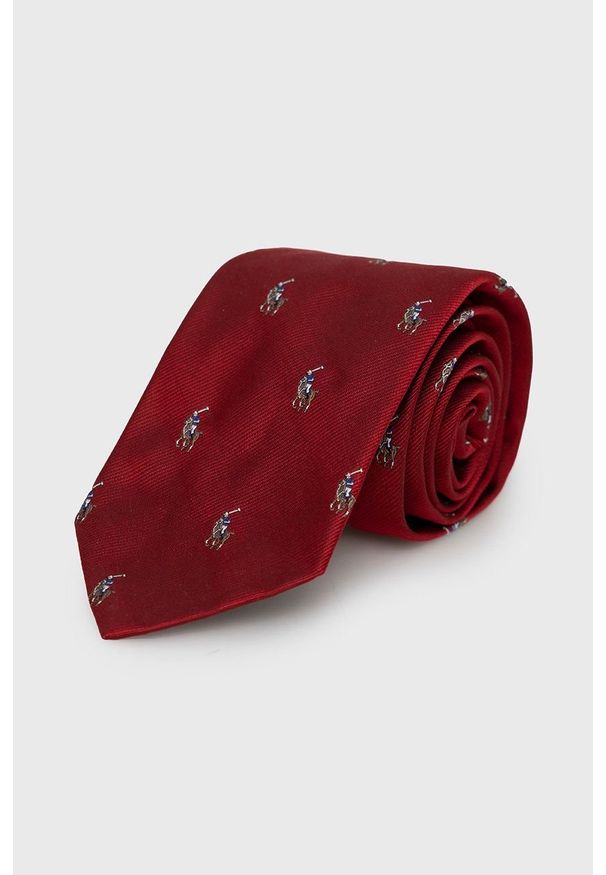 Polo Ralph Lauren - Krawat. Kolor: czerwony. Materiał: materiał