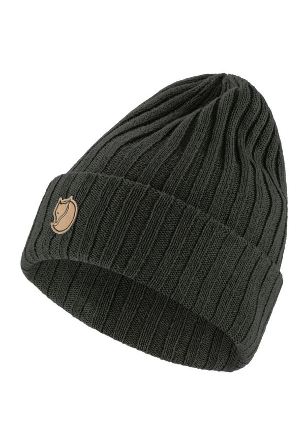 Fjällräven - Wełniana czapka Fjallraven Byron Hat - dark olive. Kolor: zielony. Materiał: wełna. Sezon: zima