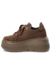 Czekoladowe Sneakersy Karino Damskie Buty Na Platformie. Kolor: brązowy. Obcas: na platformie #5