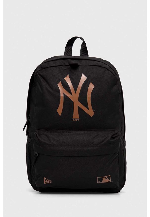 New Era plecak kolor czarny duży z nadrukiem NEW YORK YANKEES. Kolor: czarny. Wzór: nadruk