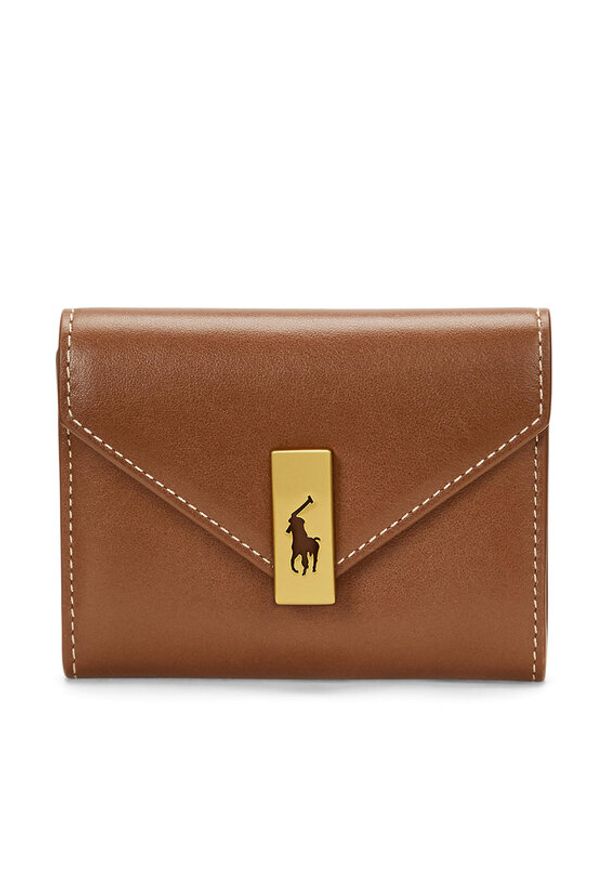 Polo Ralph Lauren Mały Portfel Damski 427886734008 Brązowy. Kolor: brązowy. Materiał: skóra