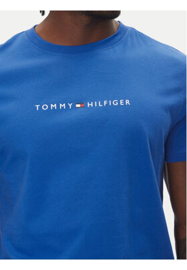 TOMMY HILFIGER - Tommy Hilfiger T-Shirt UM0UM03525 Niebieski Regular Fit. Kolor: niebieski. Materiał: bawełna