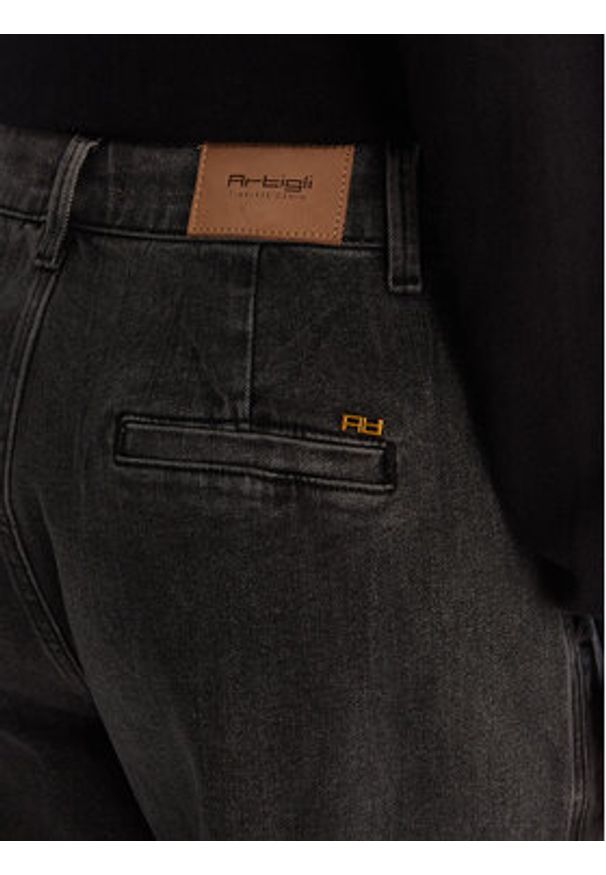 Artigli Jeansy Palazzo Vita Alta ADDE003646 Czarny Wide Leg. Kolor: czarny