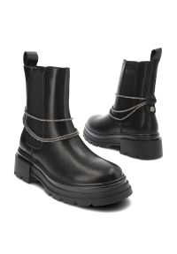 Big-Star - Czarne Botki Big Star Ocieplane Obuwie Damskie. Okazja: na spacer, na co dzień. Kolor: czarny. Materiał: materiał. Styl: casual, klasyczny #5