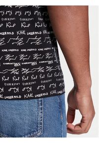 Karl Lagerfeld - KARL LAGERFELD T-Shirt 755040 553225 Czarny Regular Fit. Typ kołnierza: dekolt w karo. Kolor: czarny. Materiał: bawełna #5