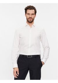 Calvin Klein Koszula Structure K10K112083 Biały Slim Fit. Kolor: biały. Materiał: bawełna #1