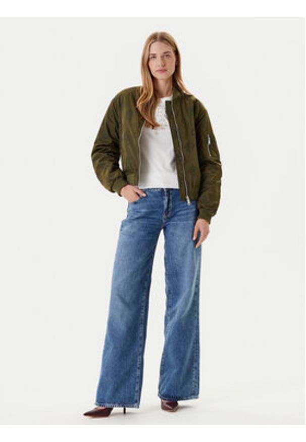 Guess Kurtka bomber W5YL08 WHDK2 Khaki Regular Fit. Kolor: brązowy. Materiał: syntetyk