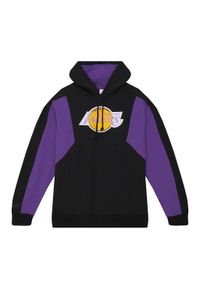 Mitchell & Ness - Polar z kapturem Los Angeles Lakers Color Blocked 2.0. Typ kołnierza: kaptur. Kolor: fioletowy, wielokolorowy, czarny. Materiał: polar #1