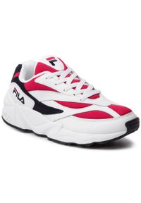Buty do biegania męskie Fila V94M Low białe. Kolor: biały. Materiał: tkanina, materiał, skóra, syntetyk
