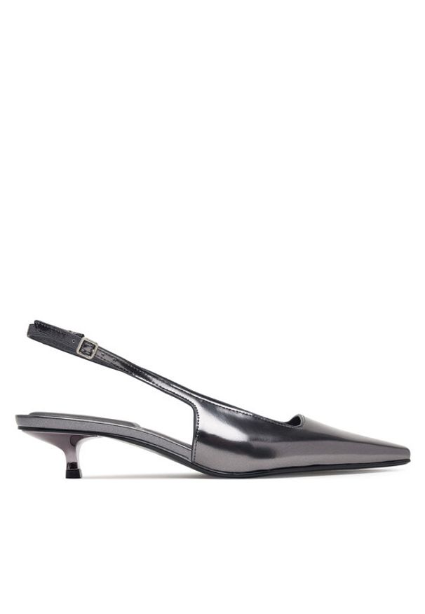 Calvin Klein Sandały Kitten Heel Pump Sling Mirr Lth HW0HW03275 Czarny. Kolor: czarny. Materiał: skóra