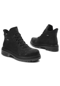 Czarne Botki Rieker Wygodne Buty Damskie. Kolor: czarny. Materiał: syntetyk, futro, skóra ekologiczna. Sezon: zima. Styl: elegancki #3