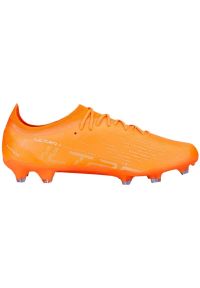 Buty piłkarskie Puma Ultra Ultimate FG/AG M 107163 01 pomarańcze i czerwienie pomarańczowe. Kolor: pomarańczowy. Materiał: materiał. Sport: piłka nożna