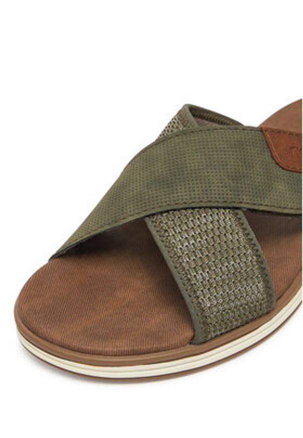 Rieker Klapki 29083-52 Khaki. Kolor: brązowy. Materiał: syntetyk, materiał