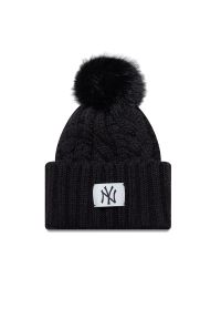 Czapka damska New Era Cabla Wide New York Yankees 60691296 - czarna. Kolor: czarny. Materiał: materiał, akryl, koronka. Wzór: ze splotem. Sezon: zima. Styl: elegancki #1