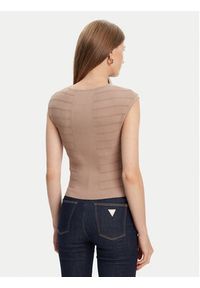 Guess Bluzka W5YR12 Z0130 Brązowy Regular Fit. Kolor: brązowy. Materiał: syntetyk #3