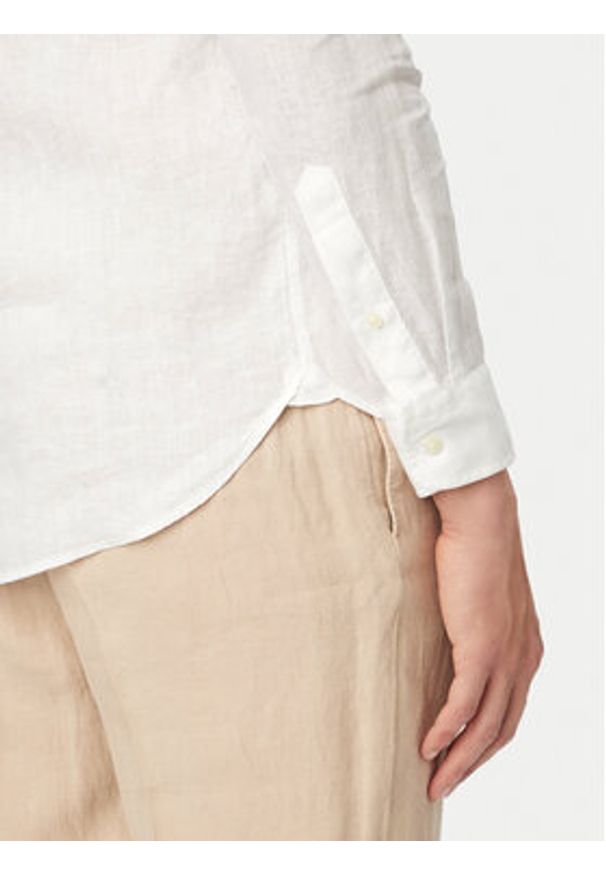 TOMMY HILFIGER - Tommy Hilfiger Koszula MW0MW39271 Biały Slim Fit. Kolor: biały. Materiał: len