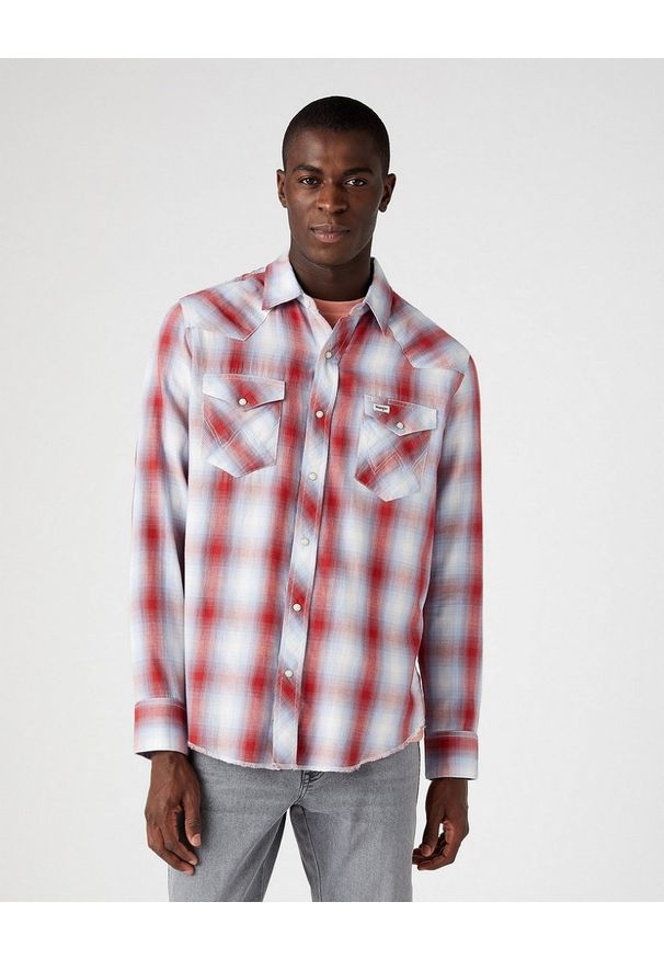 Wrangler - WRANGLER LS WESTERN SHIRT MĘSKA KOSZULA W KRATĘ DŁUGI RĘKAW FLAME RED W5A0BJR06 112146085. Długość rękawa: długi rękaw. Długość: długie