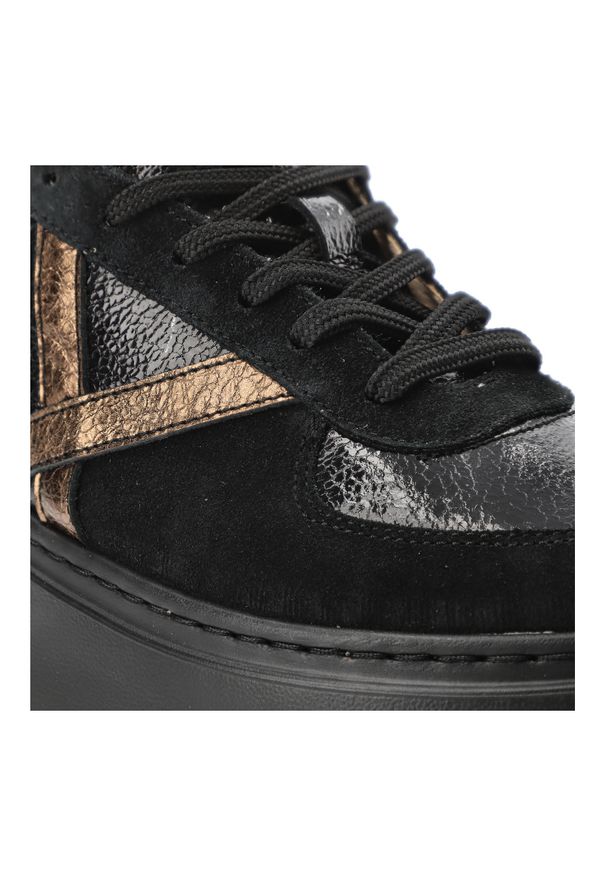 Czarne Sneakersy Armodo Wygodne Obuwie Damskie. Kolor: czarny. Obcas: na platformie. Styl: elegancki