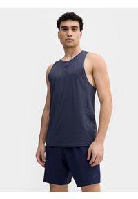 4f - Tank top treningowy szybkoschnący męski. Kolor: szary. Materiał: włókno, dzianina, materiał