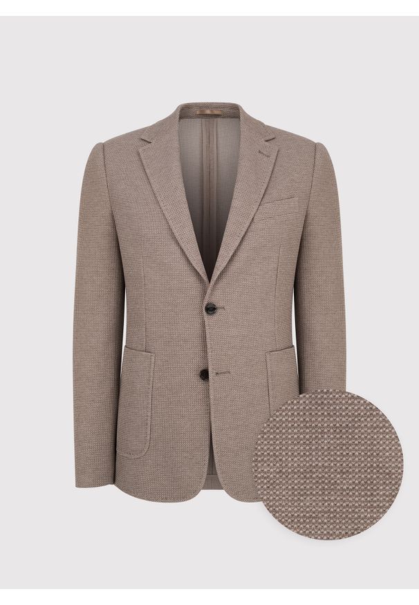 Pako Lorente - PAKO LORENTE - Brązowa marynarka z dzianiny. Kolor: brązowy. Materiał: dzianina. Sezon: jesień