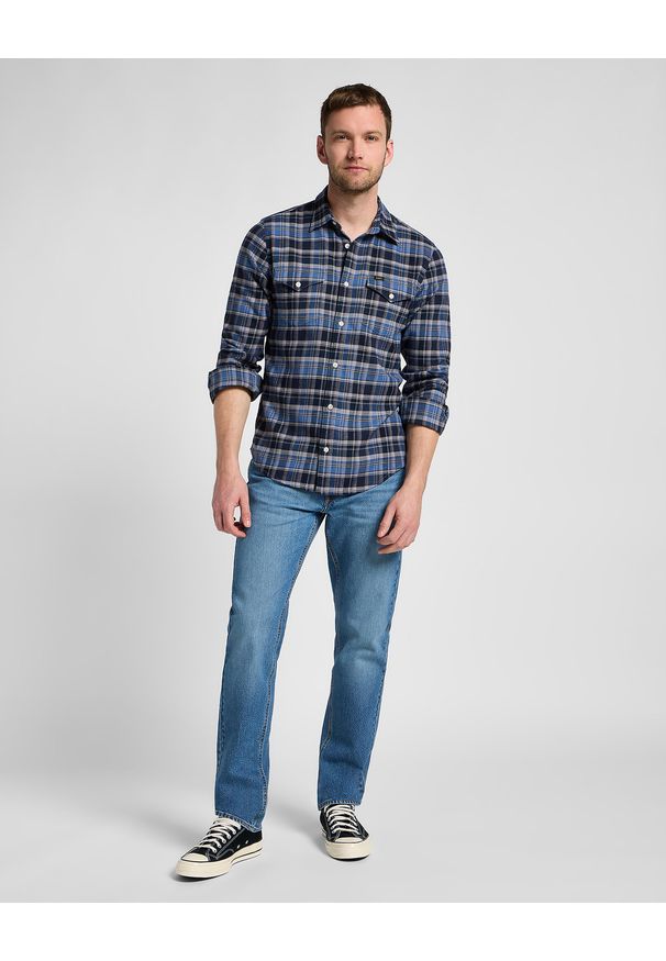 Lee - LEE MĘSKA KOSZULA LEE REGULAR SHIRT NAVY 112355697
