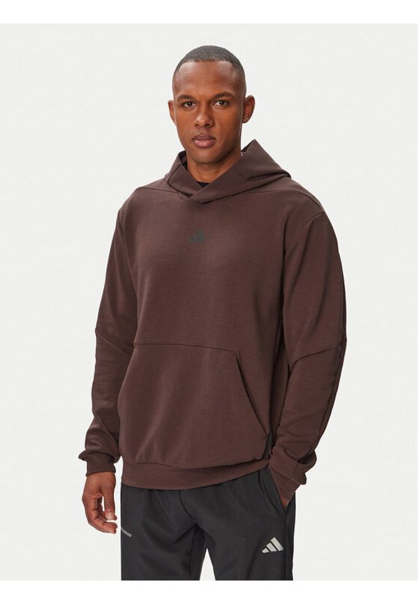 Adidas - adidas Bluza D4T Workout KA7237 Brązowy Regular Fit. Kolor: brązowy. Materiał: syntetyk