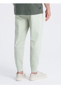 Ombre Clothing - Spodnie męskie dresowe joggery - jasno-miętowe V3 OM-PASK-0142 - XXL. Kolor: miętowy. Materiał: dresówka. Styl: sportowy #5