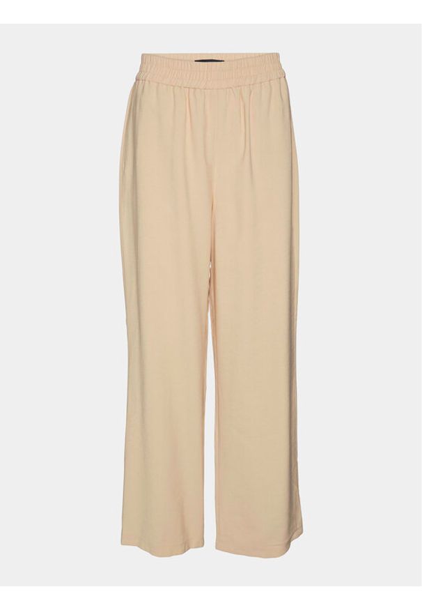 Vero Moda Spodnie materiałowe Carmen 10278926 Beżowy Wide Leg. Kolor: beżowy. Materiał: wiskoza