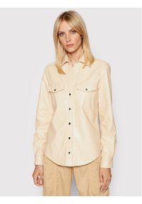 Pinko Koszula Ciambella 2 1G16EB 7866 Beżowy Regular Fit. Kolor: beżowy. Materiał: skóra