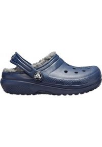 Klapki basenowe chłopięce Crocs Lined Clog. Kolor: niebieski. Styl: sportowy
