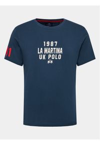 La Martina T-Shirt WMR304 JS206 Granatowy Regular Fit. Kolor: niebieski. Materiał: bawełna
