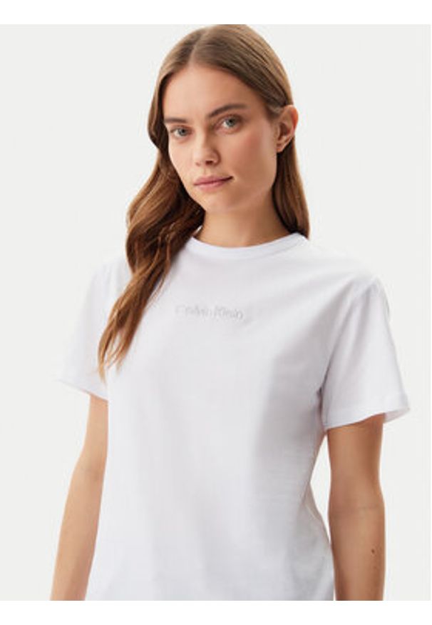 Calvin Klein T-Shirt K20K208294 Biały Regular Fit. Kolor: biały. Materiał: bawełna