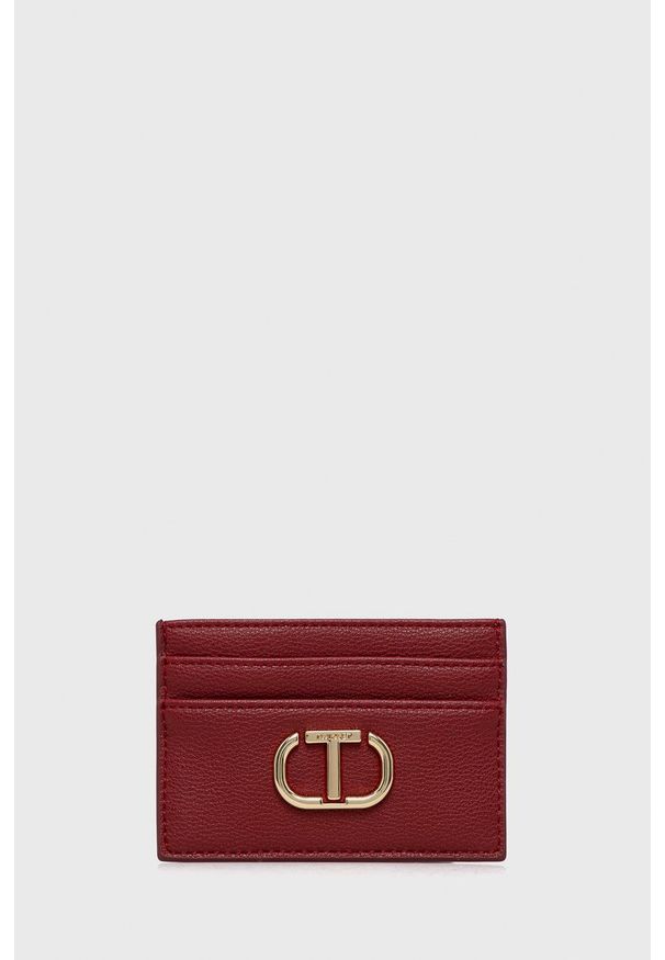 TwinSet - Twinset - Etui na karty. Kolor: czerwony. Materiał: materiał. Wzór: gładki