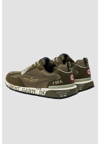 Aeronautica Militare - AERONAUTICA MILITARE Zielone męskie sneakersy F-35A, Rozmiar 41. Kolor: zielony. Materiał: zamsz, tkanina. Wzór: haft, moro, napisy #7