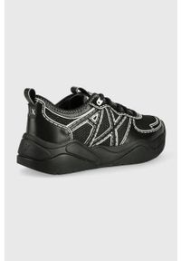 Armani Exchange sneakersy XDX039.XV406.00002 kolor czarny. Nosek buta: okrągły. Zapięcie: sznurówki. Kolor: czarny. Materiał: materiał. Obcas: na platformie #4