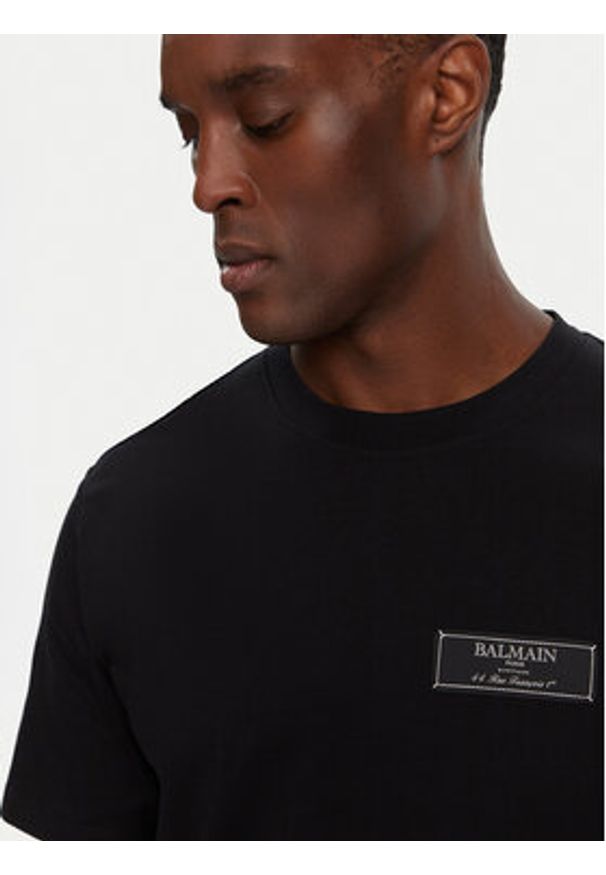 Balmain T-Shirt DH1EG000JB54 Czarny Regular Fit. Kolor: czarny. Materiał: bawełna