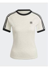 Adidas - adidas T-Shirt 3-Stripes IR8104 Biały Slim Fit. Kolor: biały. Materiał: bawełna #5