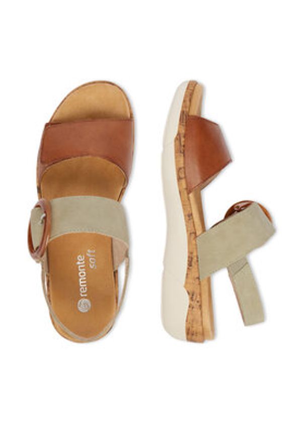 Remonte Sandały CEO-R6853-24 Zielony. Kolor: zielony. Materiał: skóra