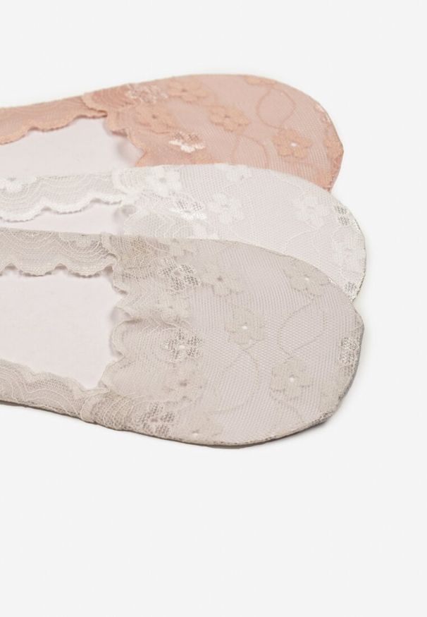 Renee - Wielokolorowe Skarpety z Koronki Typu Baletki 3-Pack Lilisea. Kolor: wielokolorowy. Materiał: koronka. Wzór: koronka