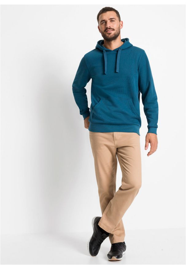 bonprix - Bluza z kapturem. Typ kołnierza: kaptur. Kolor: niebieski. Styl: sportowy